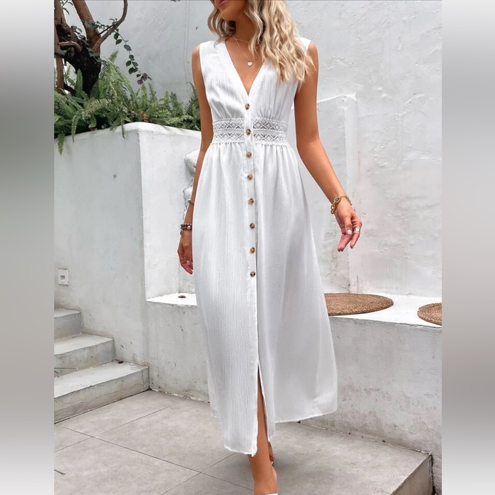 White Flowy Dress